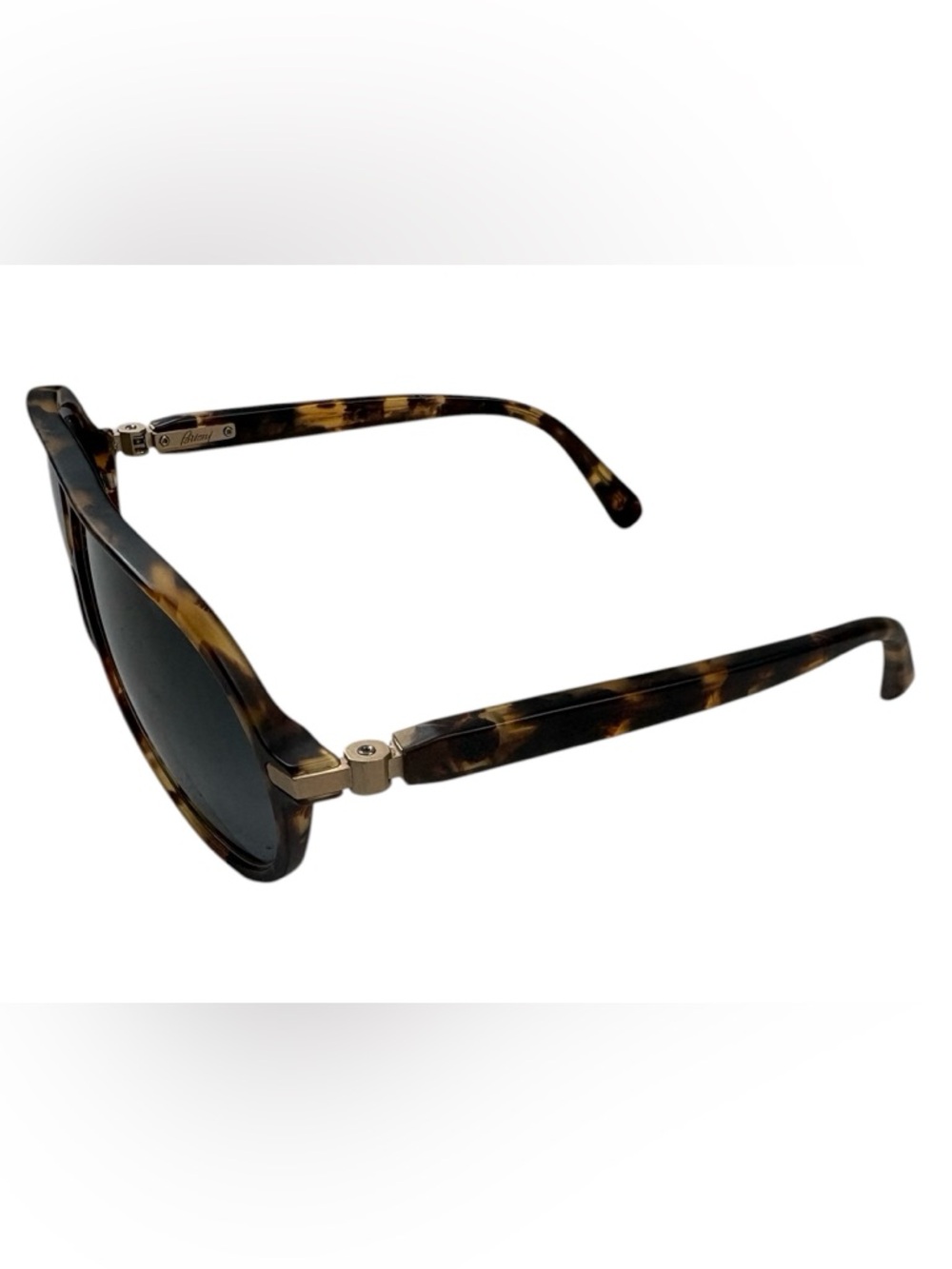 Brioni Polarized Sunglasses Havana Tortoise Aviator Italy NWOT